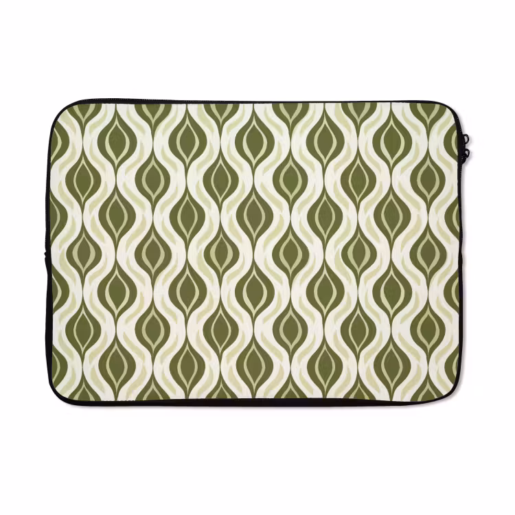 Laptophoes - Patroon - Retro - Groen — 5