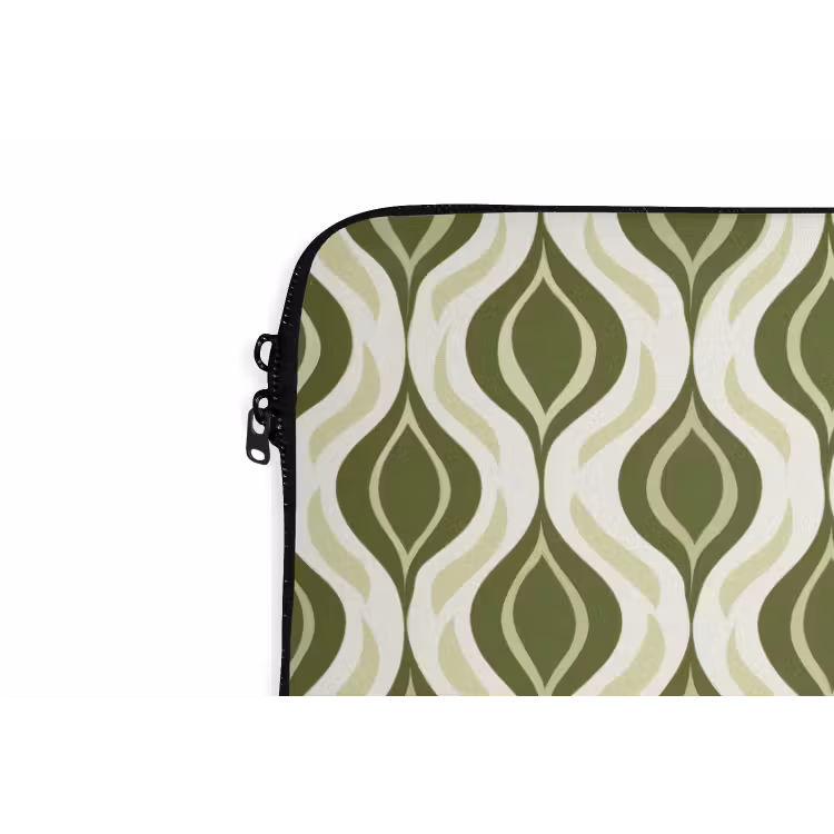 Laptophoes - Patroon - Retro - Groen — 6