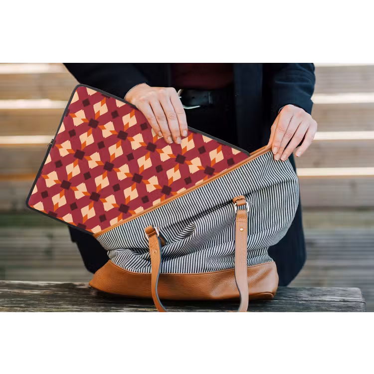 Laptophoes - Retro - Patroon - Kleurrijk — 4