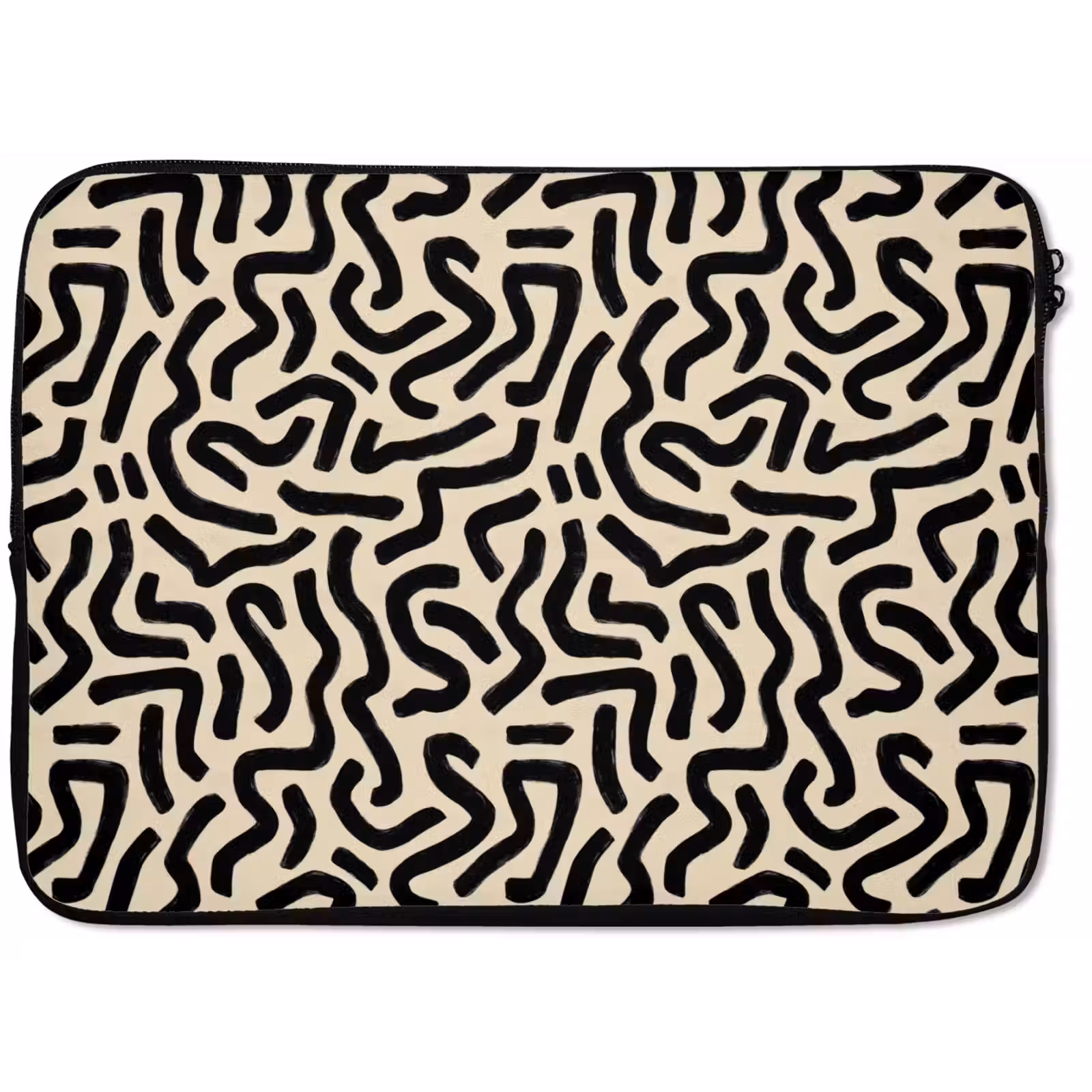 Laptophoes - Abstract - Lijnen - Zwart — 1