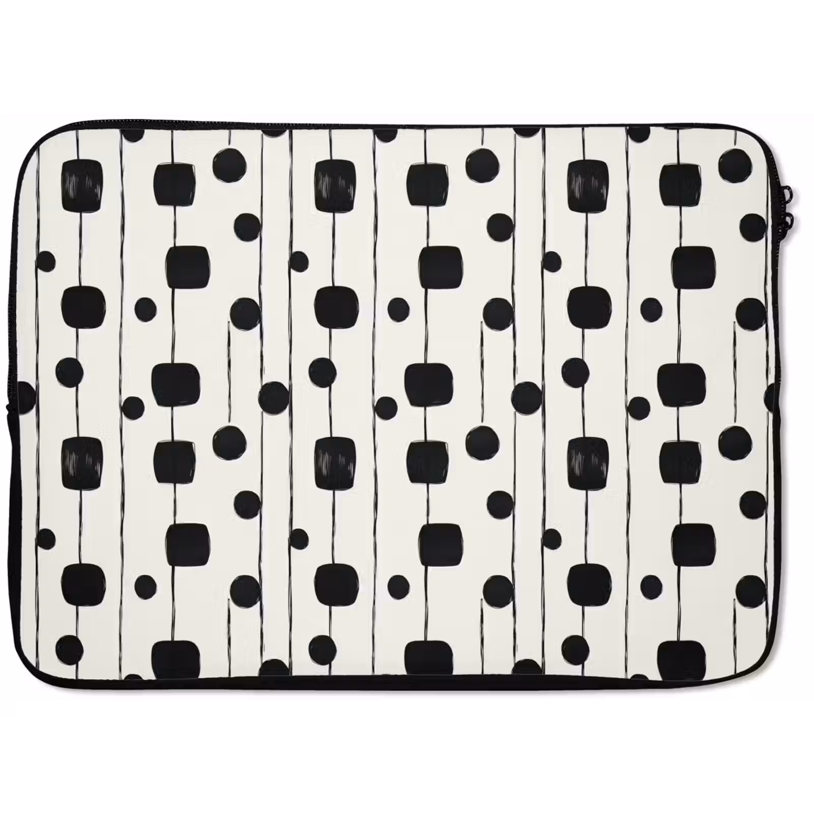 Laptophoes - Grafisch - Modern - Zwart — 1