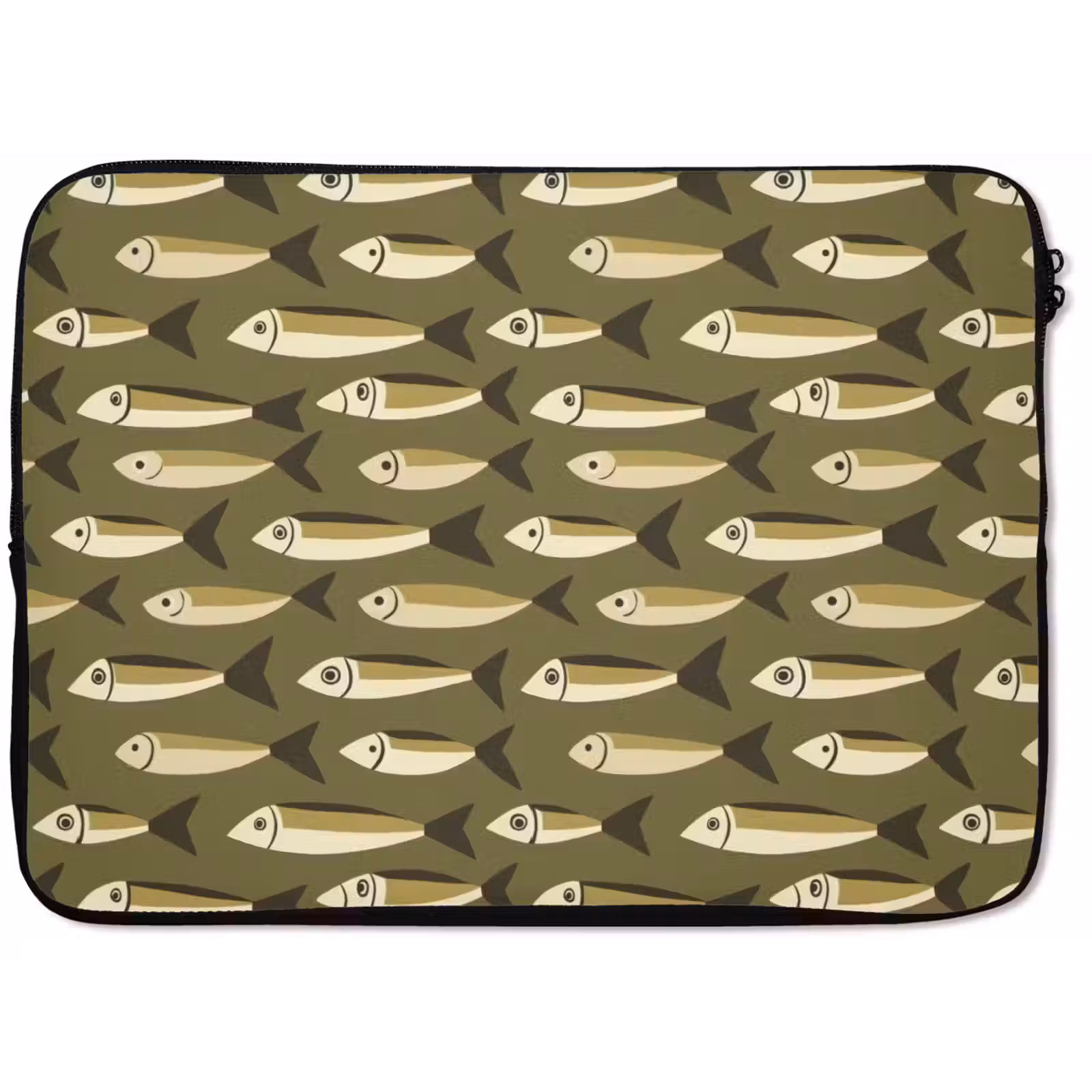 Laptophoes - Vis - Patroon - Groen — 1