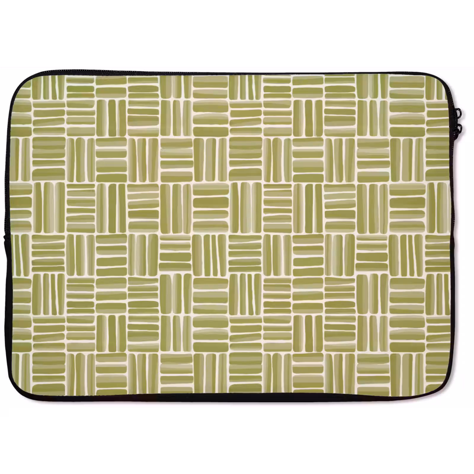 Laptophoes - Vlecht - Patroon - Groen — 1