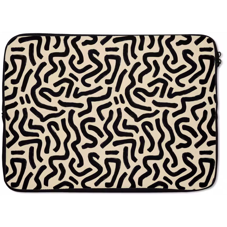Laptophoes - Abstract - Lijnen - Zwart — 1