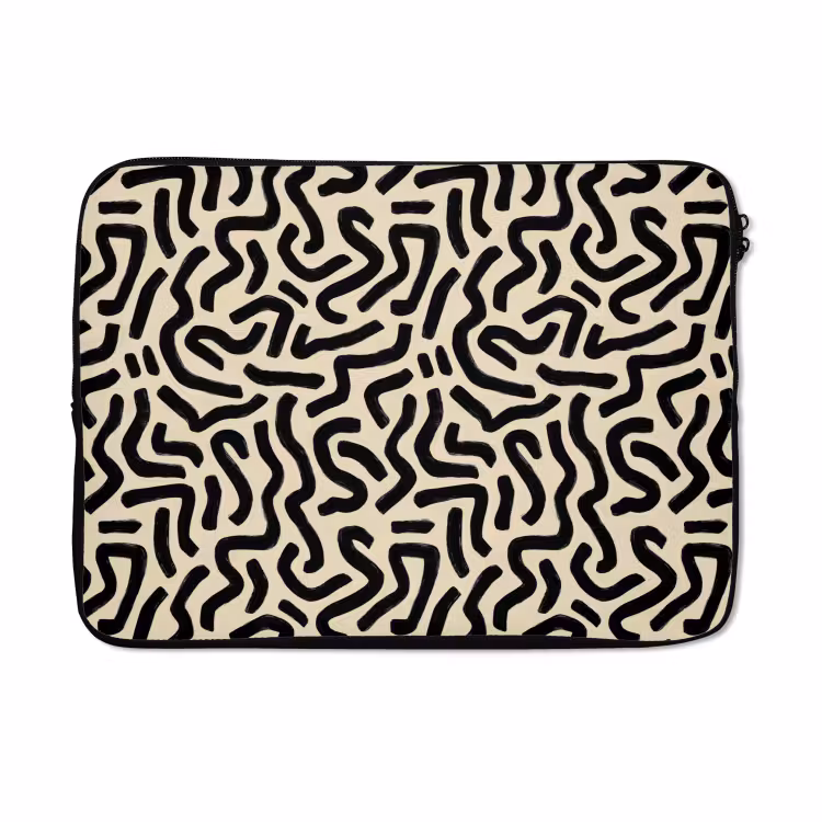 Laptophoes - Abstract - Lijnen - Zwart — 5