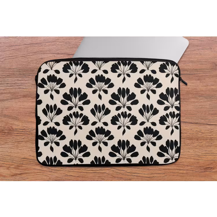 Laptophoes - Abstract - Patroon - Zwart — 2