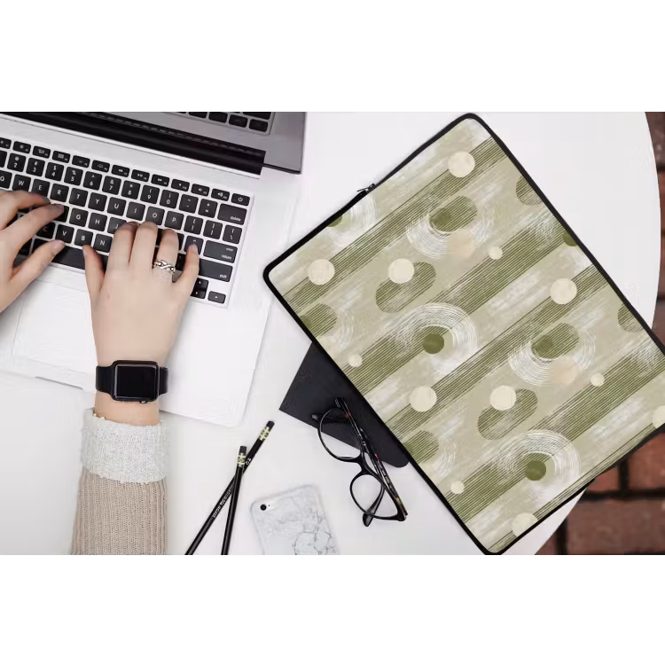 Laptophoes - Artistiek - Modern - Groen — 3