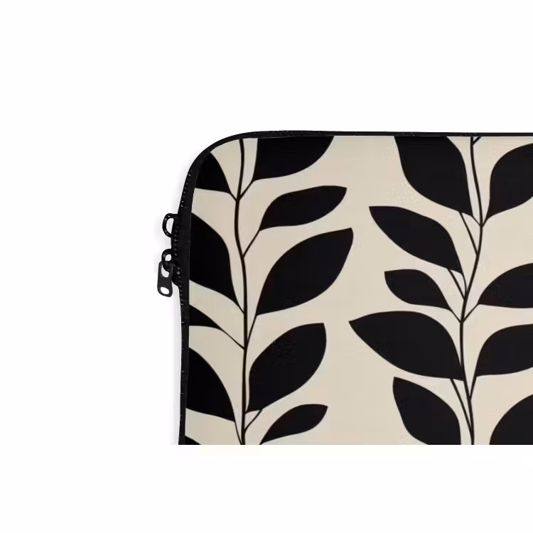 Laptophoes - Botanisch - Dessin - Zwart - Beige — 6