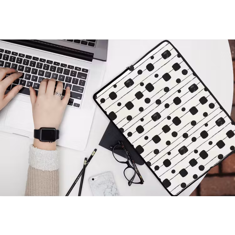 Laptophoes - Grafisch - Modern - Zwart — 3