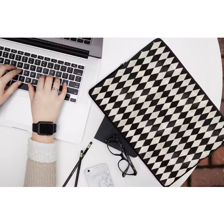 Laptophoes - Klassiek - Patroon - Zwart — 3
