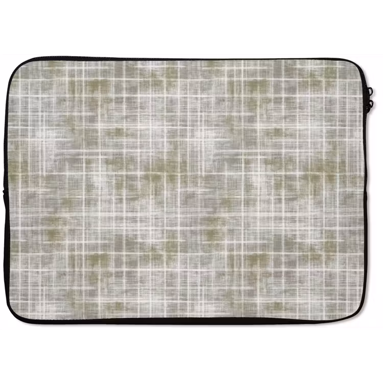 Laptophoes - Linnen - Patroon - Groen — 1