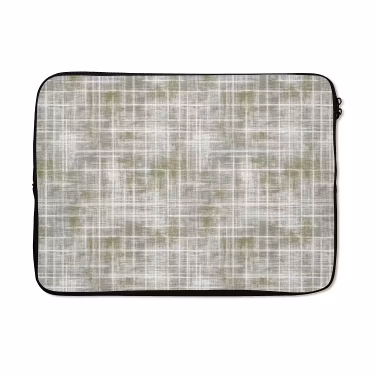 Laptophoes - Linnen - Patroon - Groen — 5