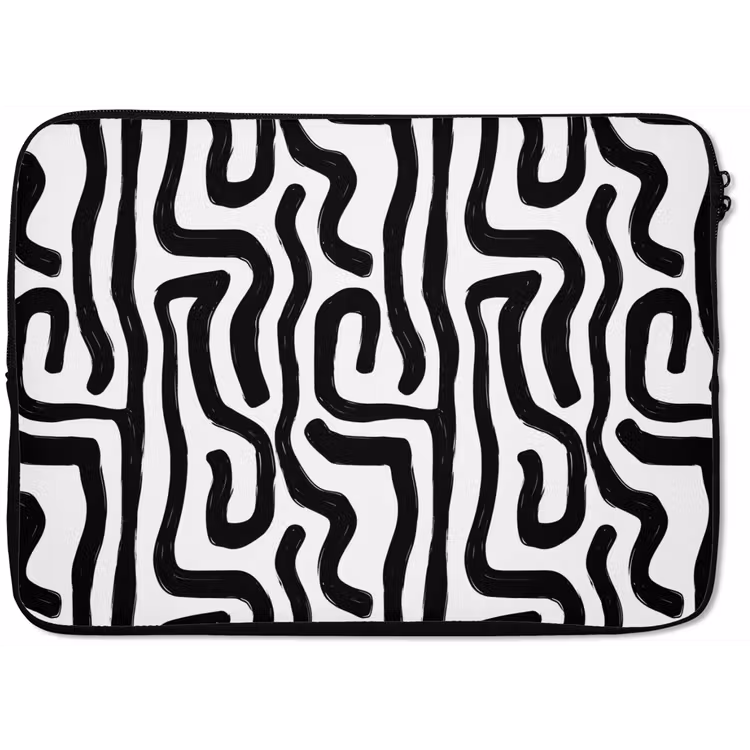 Laptophoes - Modern - Lijnen - Zwart — 1
