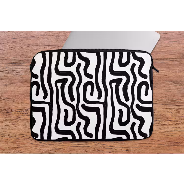 Laptophoes - Modern - Lijnen - Zwart — 2