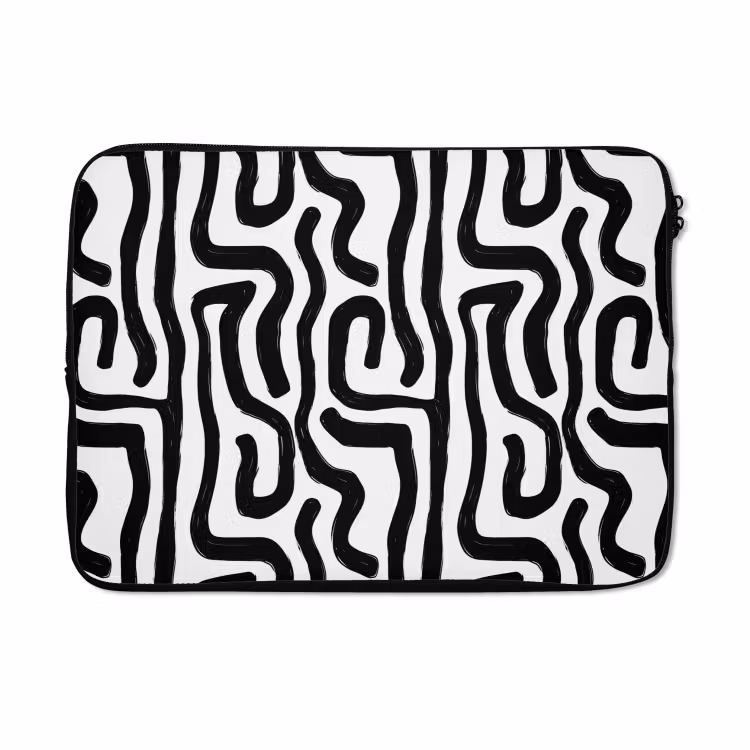 Laptophoes - Modern - Lijnen - Zwart — 5