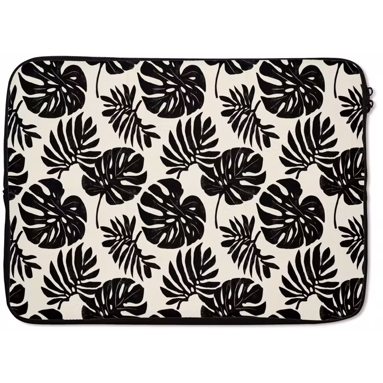 Laptophoes - Modern - Monstera - Zwart — 1
