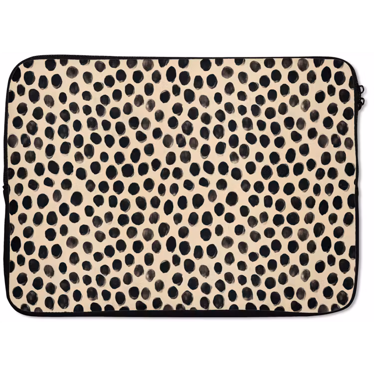 Laptophoes - Stippen - Patroon - Zwart — 1