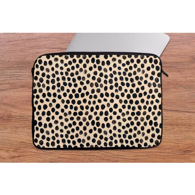 Laptophoes - Stippen - Patroon - Zwart — 2