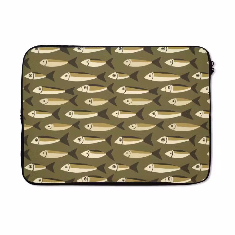Laptophoes - Vis - Patroon - Groen — 5