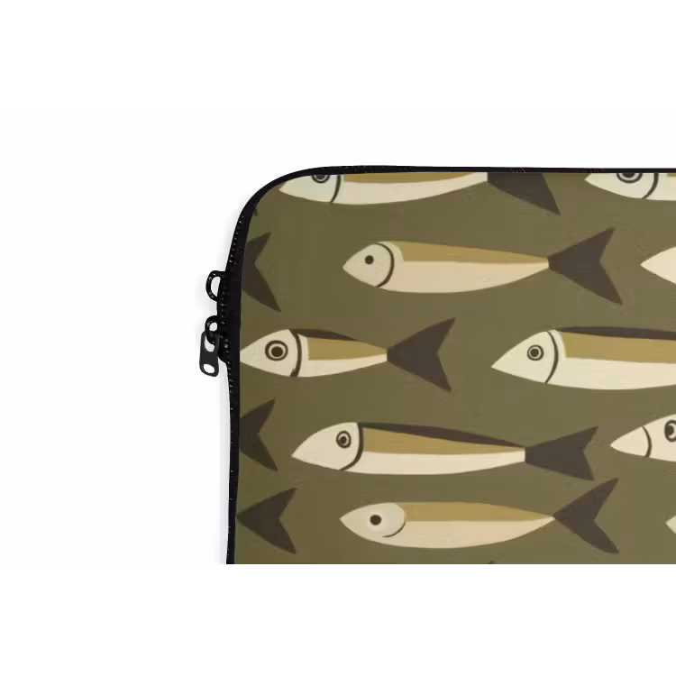 Laptophoes - Vis - Patroon - Groen — 6