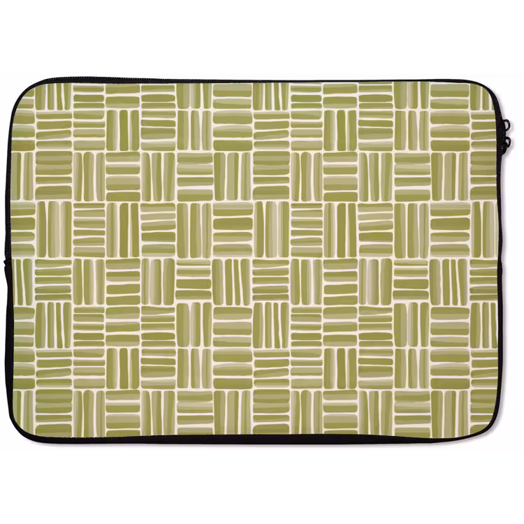 Laptophoes - Vlecht - Patroon - Groen — 1
