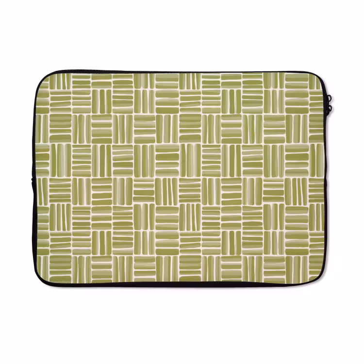 Laptophoes - Vlecht - Patroon - Groen — 5
