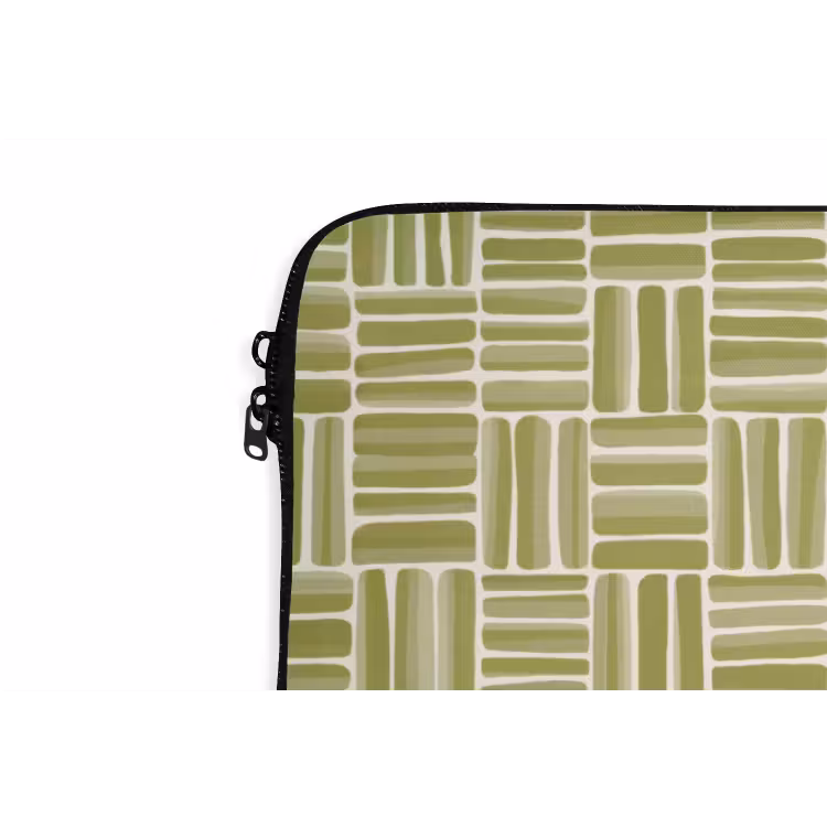 Laptophoes - Vlecht - Patroon - Groen — 6