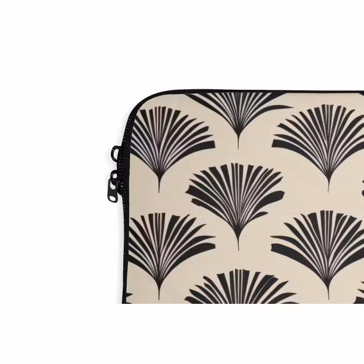 Laptophoes - Waaiers - Botanisch - Zwart - Beige — 6