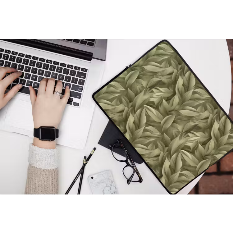Laptophoes - Bladeren - Modern - Groen — 3