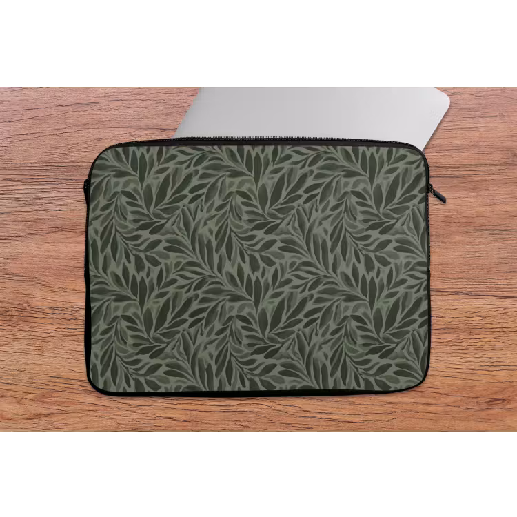 Laptophoes - Bladeren - Organisch - Groen — 2