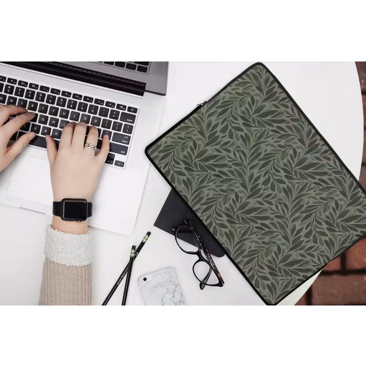 Laptophoes - Bladeren - Organisch - Groen — 3
