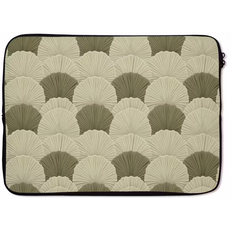 Laptophoes - Bladeren - Structuur - Groen — 1