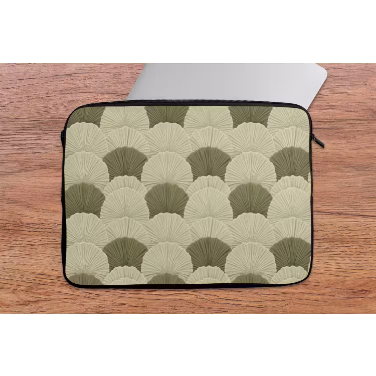 Laptophoes - Bladeren - Structuur - Groen — 2