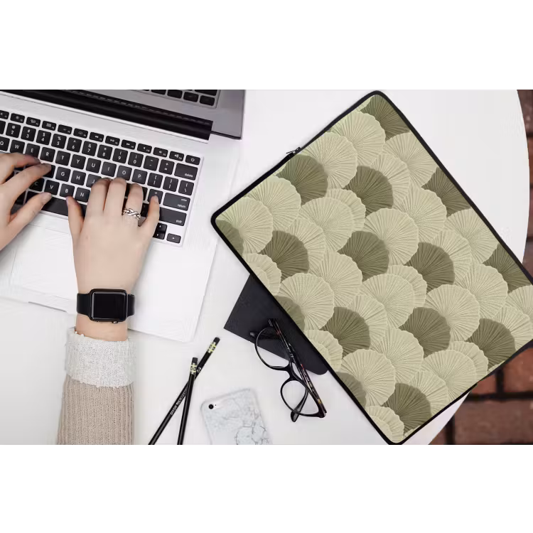 Laptophoes - Bladeren - Structuur - Groen — 3