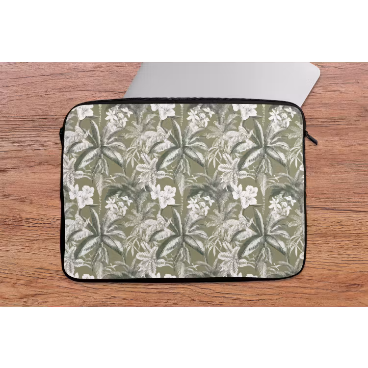 Laptophoes - Botanisch - Bloemen - Groen — 2