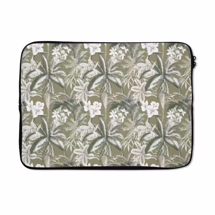 Laptophoes - Botanisch - Bloemen - Groen — 5