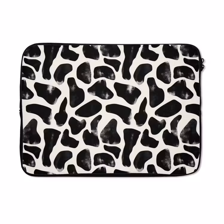 Laptophoes - Dierenpatroon - Vlekken - Zwart - Wit — 5