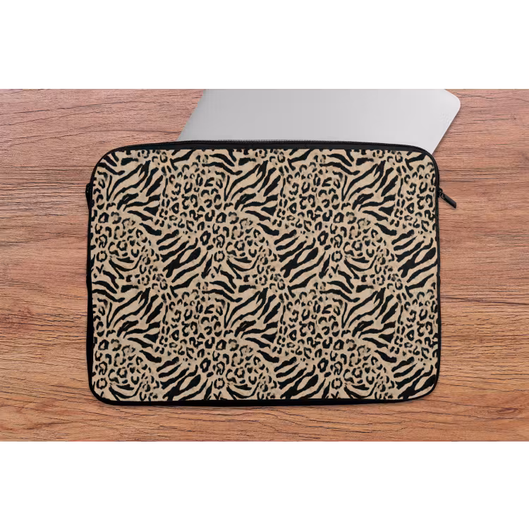 Laptophoes - Giraf - Zebra - Motief - Bruin — 2