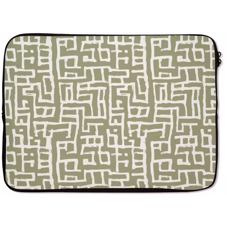 Laptophoes - Grafisch - Patroon - Groen — 1