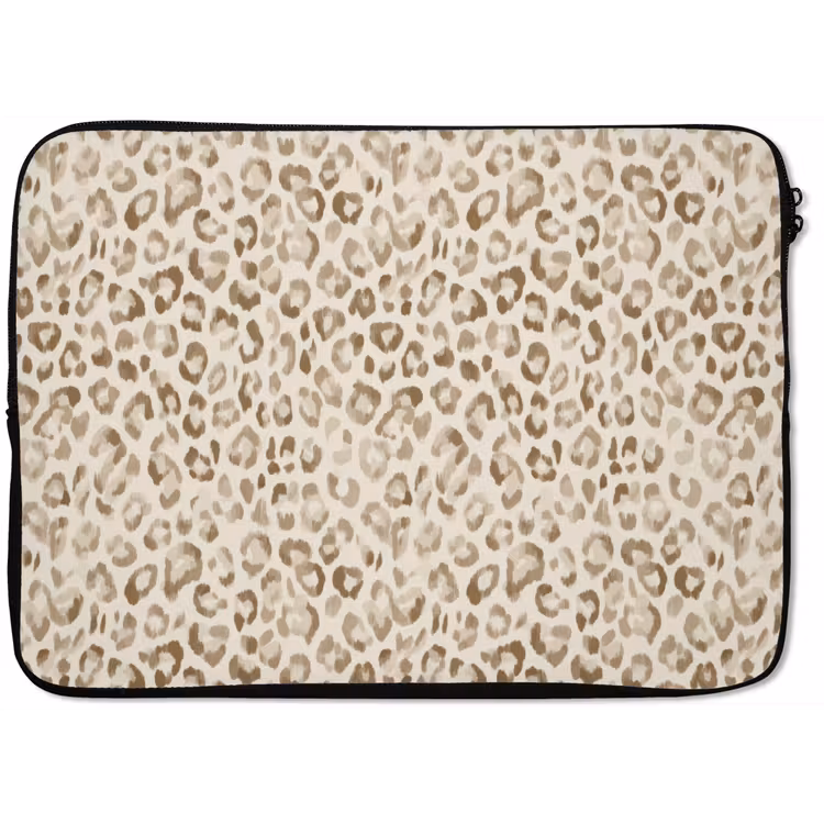 Laptophoes - Luipaard - Klassiek - Beige — 1