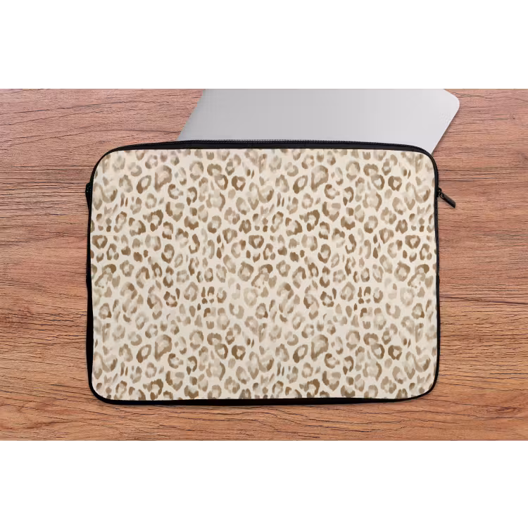 Laptophoes - Luipaard - Klassiek - Beige — 2