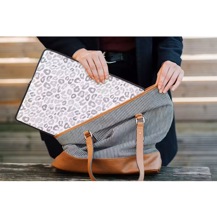 Laptophoes - Luipaard - Motief - Grijs — 4