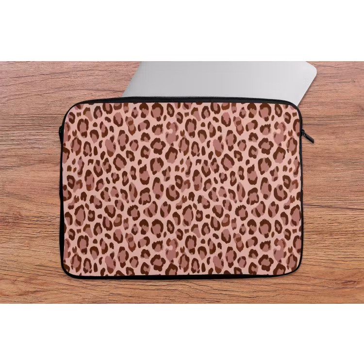 Laptophoes - Luipaard - Patroon - Roze — 2