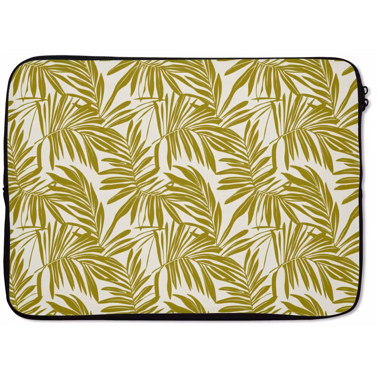 Laptophoes - Palmblad - Patroon - Groen — 1