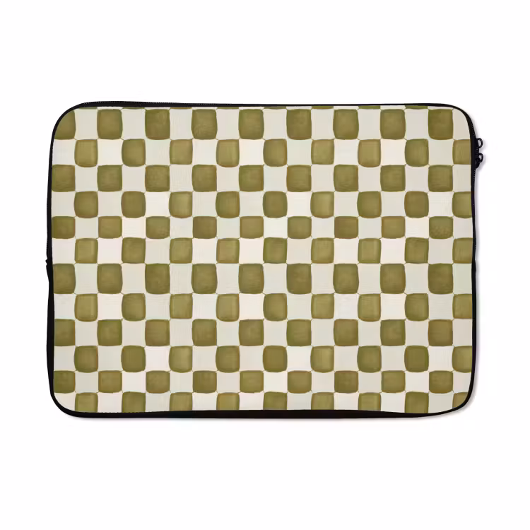 Laptophoes - Schaak - Patroon - Groen — 5