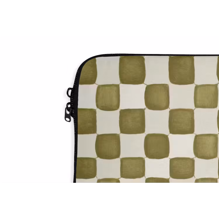 Laptophoes - Schaak - Patroon - Groen — 6