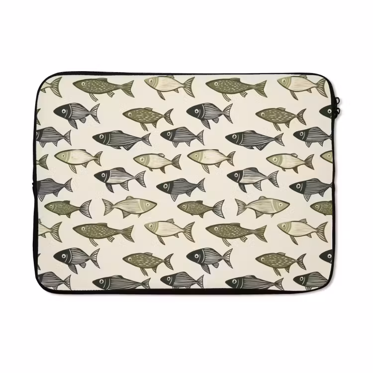 Laptophoes - Vissen - Klassiek - Groen — 5