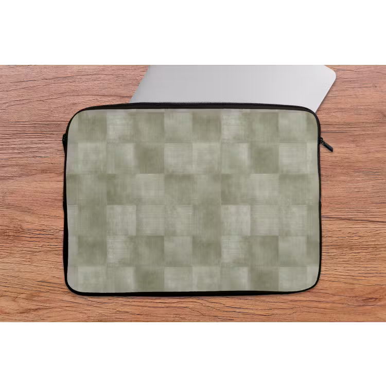 Laptophoes - Vlakken - Rustiek - Groen — 2