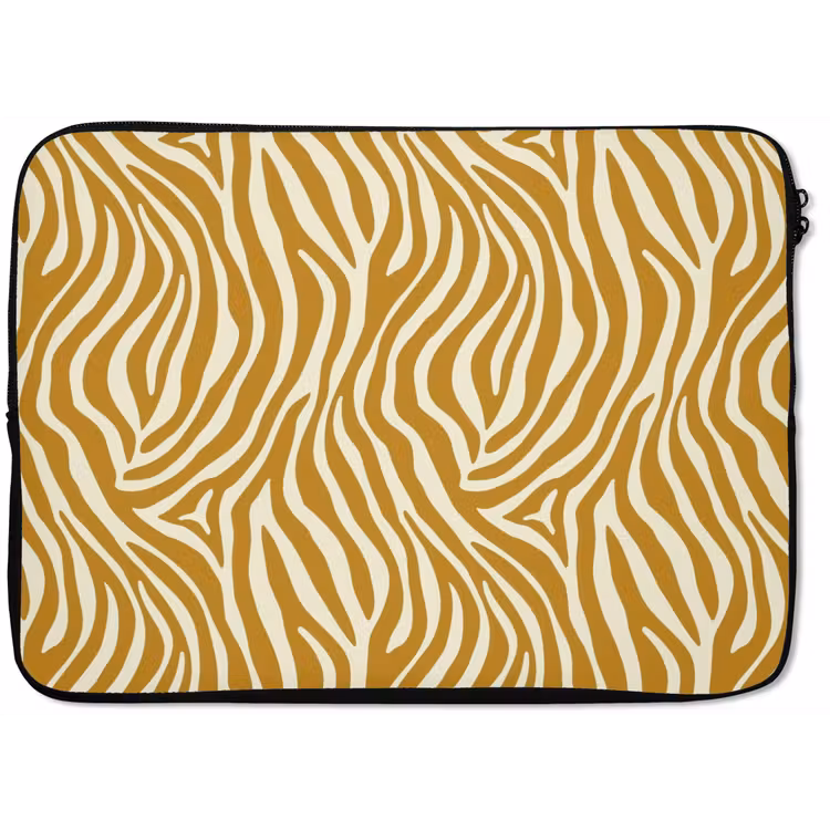Laptophoes - Zebra - Klassiek - Oker - Geel — 1