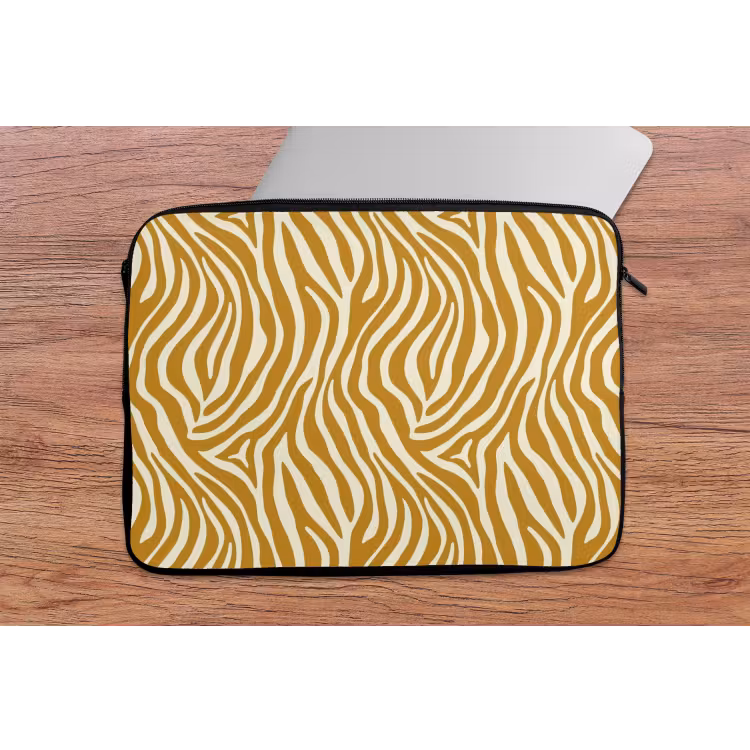 Laptophoes - Zebra - Klassiek - Oker - Geel — 2